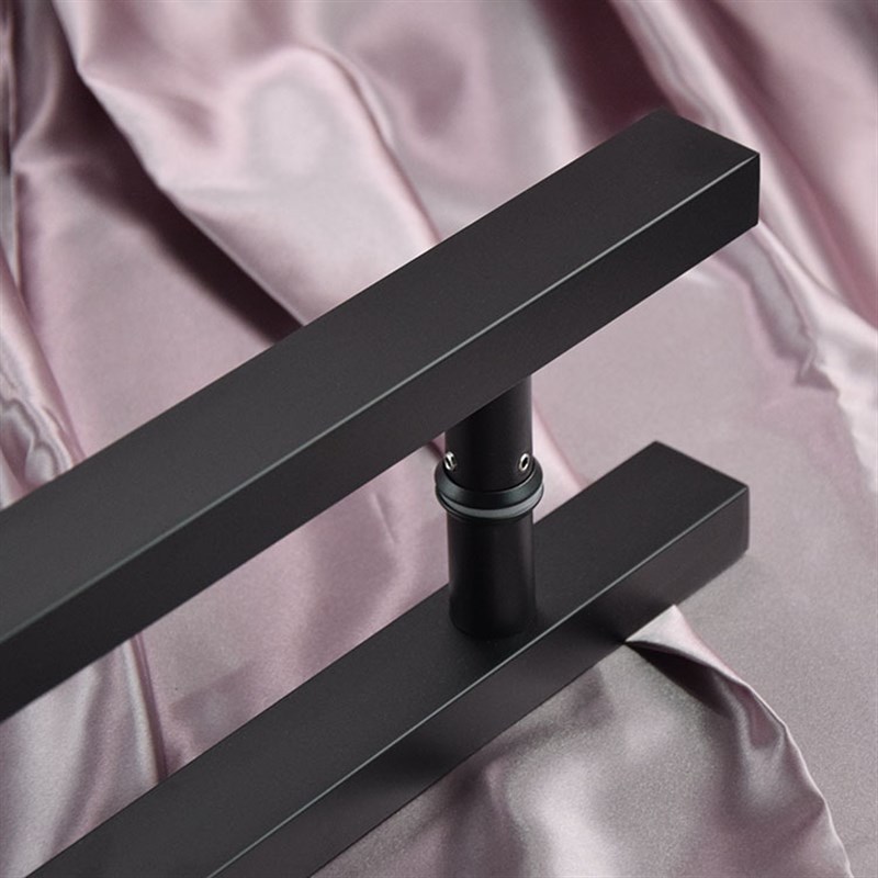 不锈钢方管磨砂黑色玻璃q门大拉手 浴室实木门加长2米把手大门扶