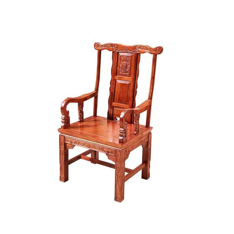 新中式实木椅子圈椅官帽椅卷书椅靠背茶I椅主人椅月牙椅客位太师