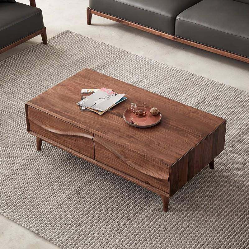 全实木黑胡桃木茶几桌客厅家用现代简约小茶几电视柜组合小户型