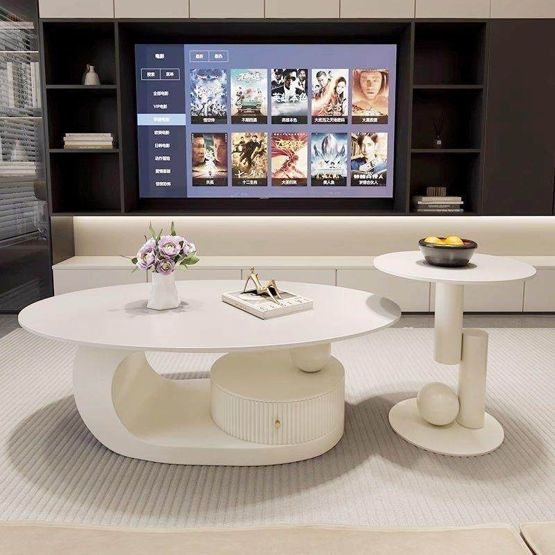 奶油风岩板边几椭圆形茶几小户型轻奢客厅家用铁艺茶几网红爆款,自行车/骑行装备/零配件,更多零件/配件,淘宝优惠券,粉丝福利购,淘宝优惠卷