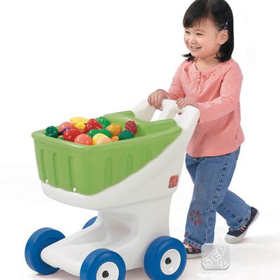 step2宝宝超市小推车玩具男孩女孩儿童超市购物手推车收纳篮子