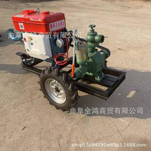 28马力柴油3寸抽水泵扬程150米带卷盘机喷枪高压泵拖车款抽水器
