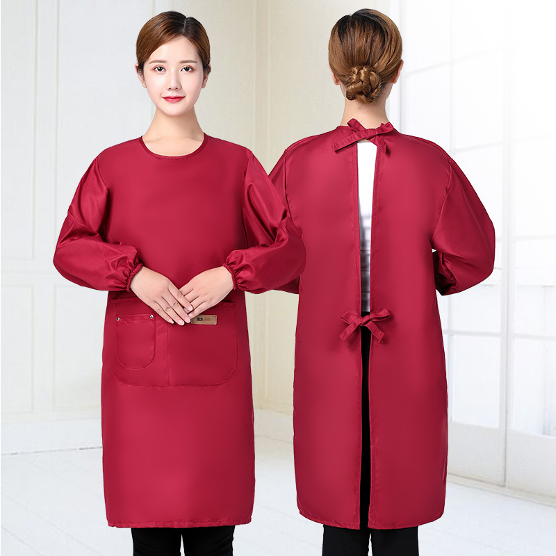 围裙定制logoj印字奶茶店工作服女家用厨房防水大人罩衣男加厚冬