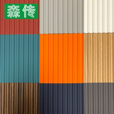 实木波浪板装饰板半圆实木格栅板背景板生态木长城板圆弧形护墙板