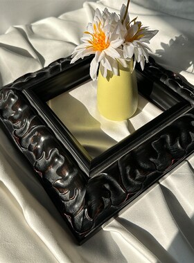 【中世纪骑士】黑色巴洛克风实木画框油M画框相框镜框复古摆件