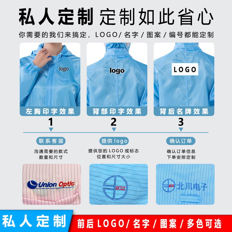 连体无尘服净化服防静电服无尘洁净服喷漆服防尘防护工作服定制