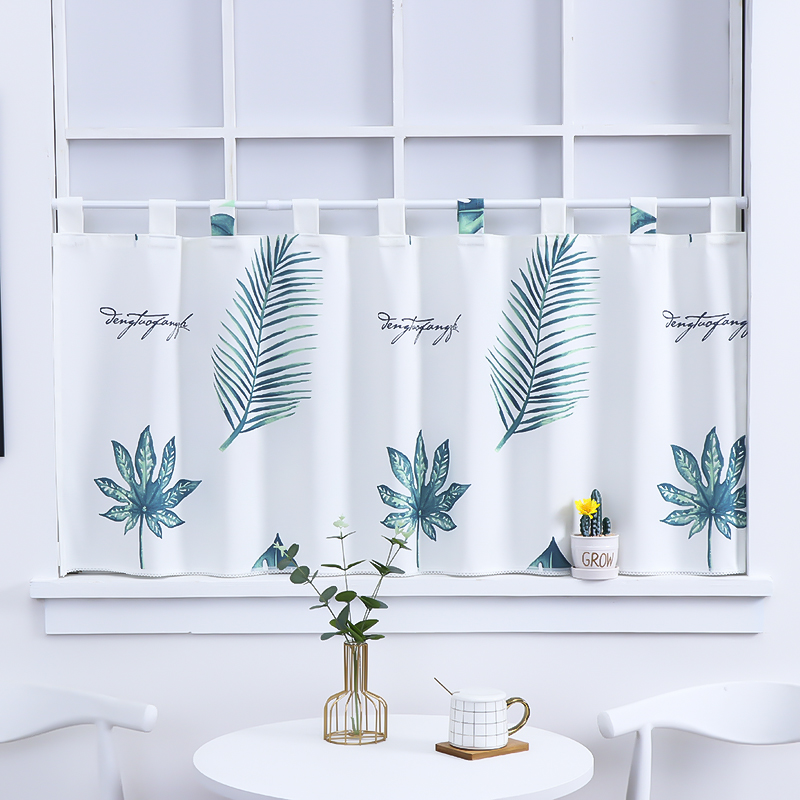 吊带小窗帘卫生间遮挡短帘柜子防水半帘厨房防油烟门帘包邮定做