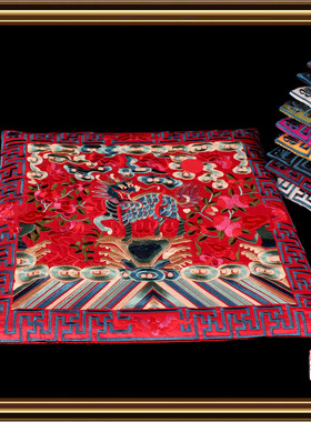 新款贵州整面绣大号44X44cm麒麟图椅子坐垫 沙发坐垫 座垫