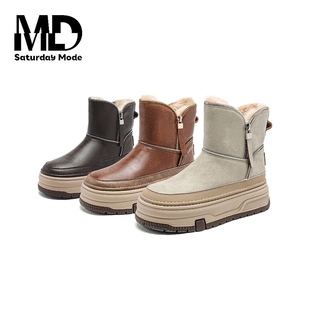 女士雪地靴子2025新爆款冬季加绒厚白色防水防滑巨好看的今年超火