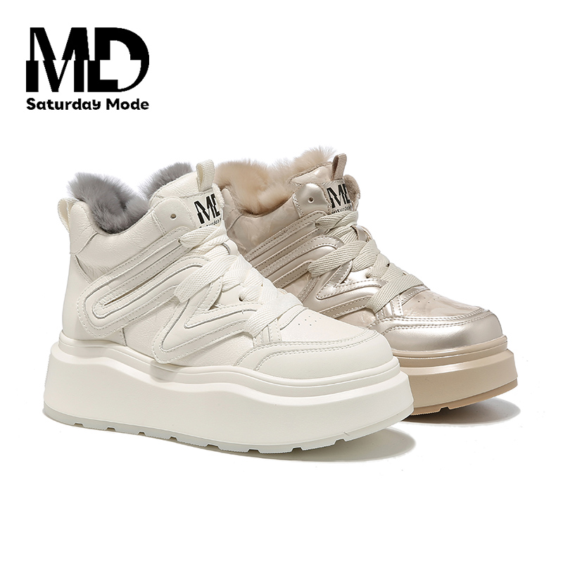 【星期六】加绒高帮小白鞋板鞋