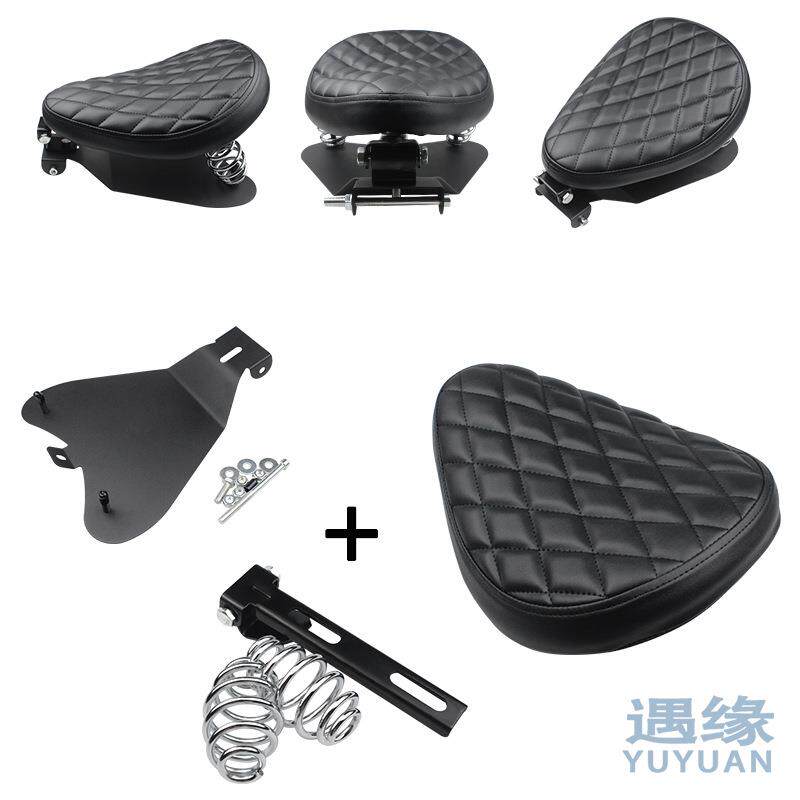 摩托车改装复古坐垫 哈雷巡航太子车改装弹簧单坐包单坐垫总成