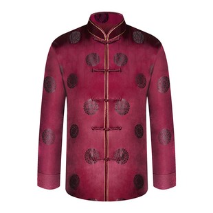 真丝唐装 寿衣男全a套七件套殡葬用品老人冲喜装 老衣死人用品男士