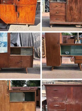 民俗怀旧老物件八十年代老家具橱柜复古老柜子木桌子道具装饰摆件