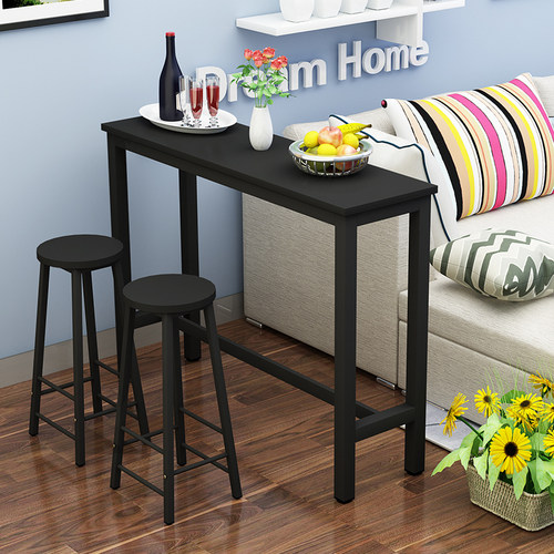 简约现代靠墙吧台桌餐桌家用客厅吧台简易小吧台高U桌子咖啡奶茶