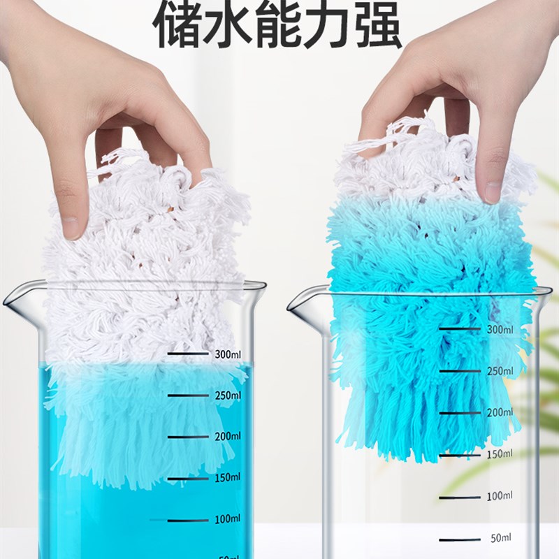 新款2021平板拖把布大号尘推酒店大排拖家用一拖地U净商用替换拖