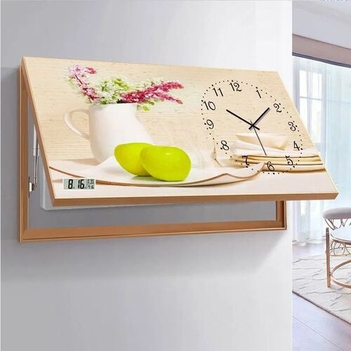 万年历电子钟表配电箱上翻挂钟客厅家用现代轻奢餐厅遮挡电表箱画