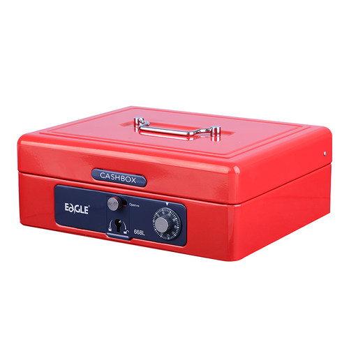 益而高668S小号金属手提金库 手提金柜 零钱整理箱 密码箱 包邮