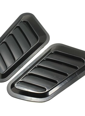 汽车通用改装进气口面板车窗引擎盖通风口百叶Q窗黑色车贴立体贴