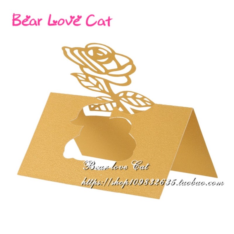 结婚用品 婚宴席位n卡 镂空玫瑰婚礼签到台桌卡婚庆迎宾座位桌牌