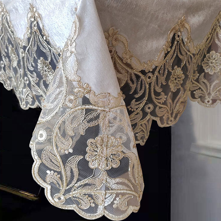 新款现代简约钢琴罩半p罩中式蕾丝电钢琴巾欧式防尘金丝绒钢琴盖