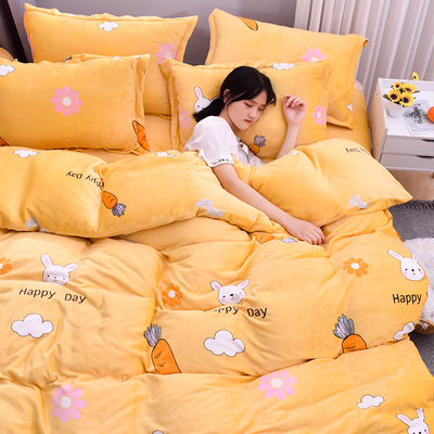 法兰绒珊瑚绒被套单件冬季学生宿舍单人被套双人被罩毛绒1.5m儿童