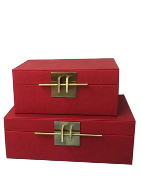 新中式现代家居首饰盒摆件样板房卧室衣帽间橱窗软装饰品储物盒子