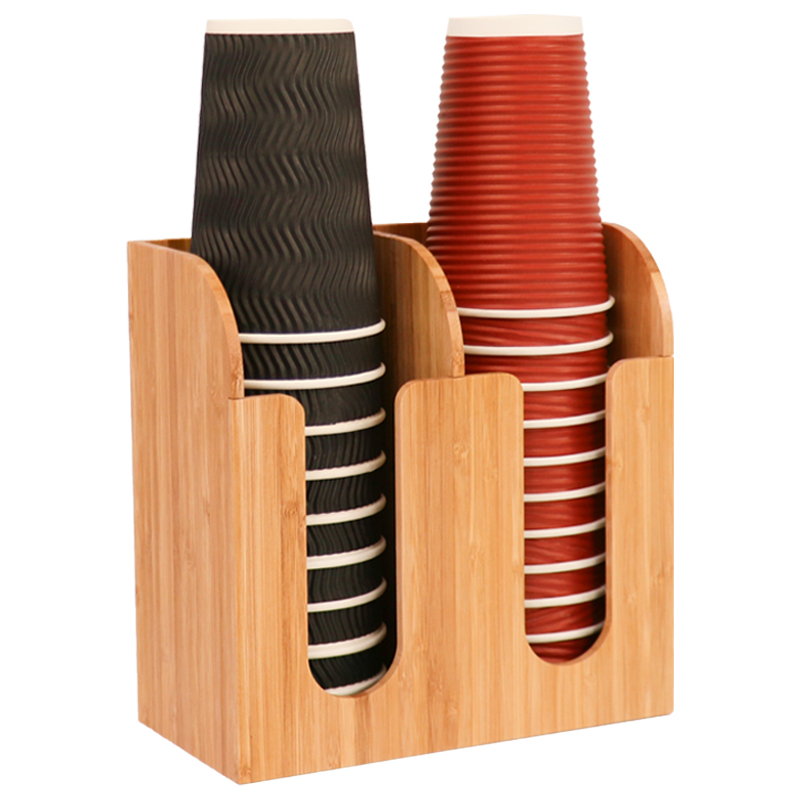 楠竹奶茶店杯架取杯器吧台用品商用吸管盒一次性纸杯架取杯分杯架