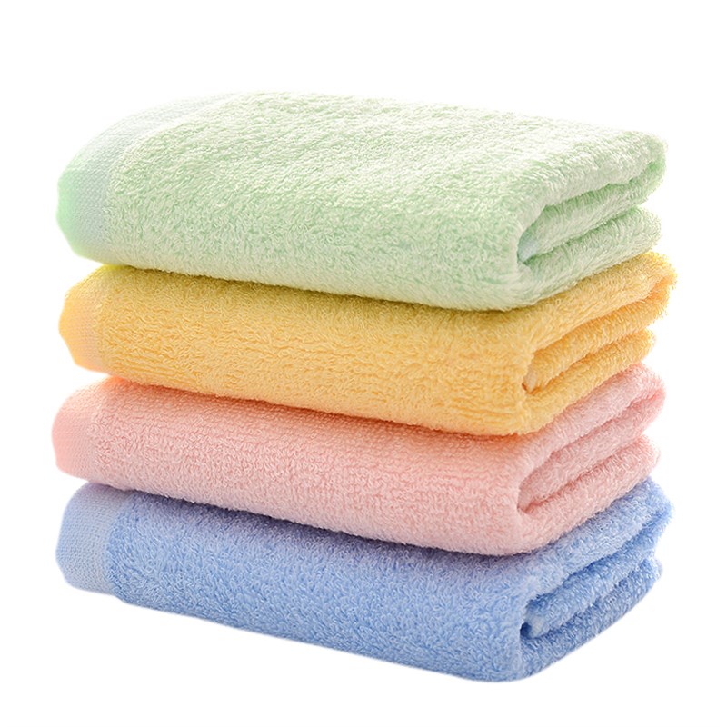 【10条装】竹纤维儿童小毛巾吸水素色幼儿园柔软洗脸童巾不掉毛