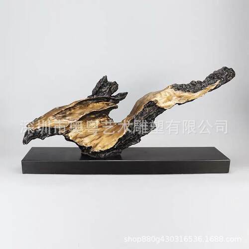 现货有模具家居办公室摆件树脂工艺品木头摆件软装玄关落地摆件