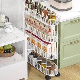 夹缝收纳置物架多层落地厨房家用收纳柜卫生间门后边柜厕所整理柜