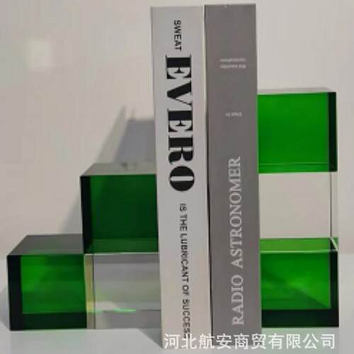 现代简约创意水晶书靠书档书立书房书架桌面办公室软装饰品工艺品