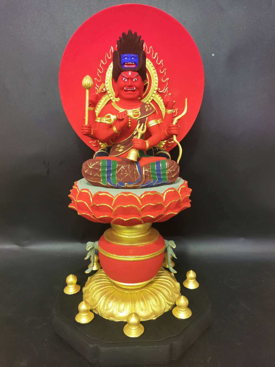 爱染明绘 桧木彩王木雕工艺礼品摆饰