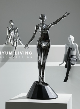 现代科技感摆件柜子装饰空山基机械女神人物雕塑桌面摆设玄关饰品