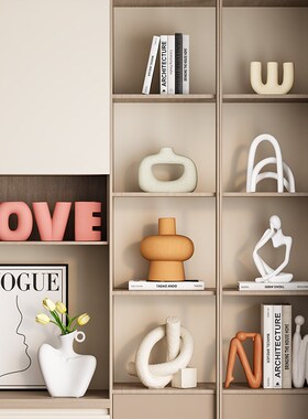 奶油风高级感软装饰品摆件客厅电视柜壁龛玄关柜小众摆设乔迁礼品