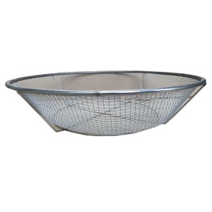 不锈钢油条筐大号圆形筐子加厚沥水篮沥菜篮铁筐子45CM商用炸物漏