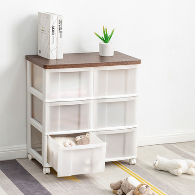 子丽思丝滑轮储物柜爱双排抽屉式动纳柜塑料可移收客厅卧室五斗柜