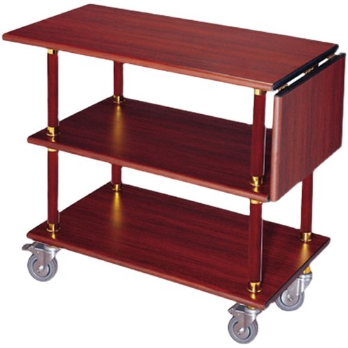 酒店三层实木柱烤鸭片推车酒店送上车送车手推车移动商用酒水餐车