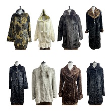 vintage古着D22仿皮草大衣女秋冬保暖高级感长款外套环保美拉德风