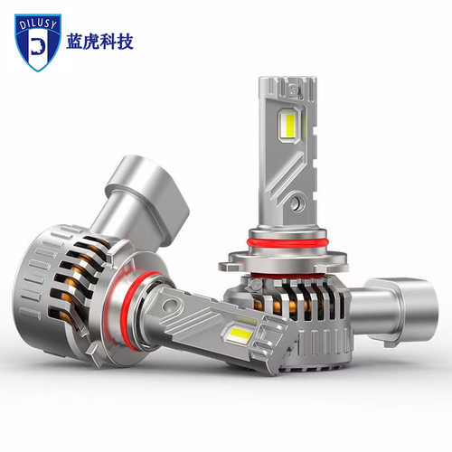 新款直插式汽车led大灯双铜管大功率55W车灯改装现货H1 H4 9006