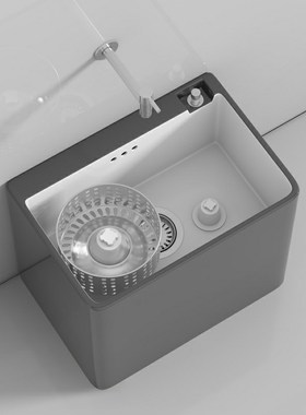 阳台北欧灰色双i驱动洗拖把池家用卫生间大号陶瓷拖布池小号槽池