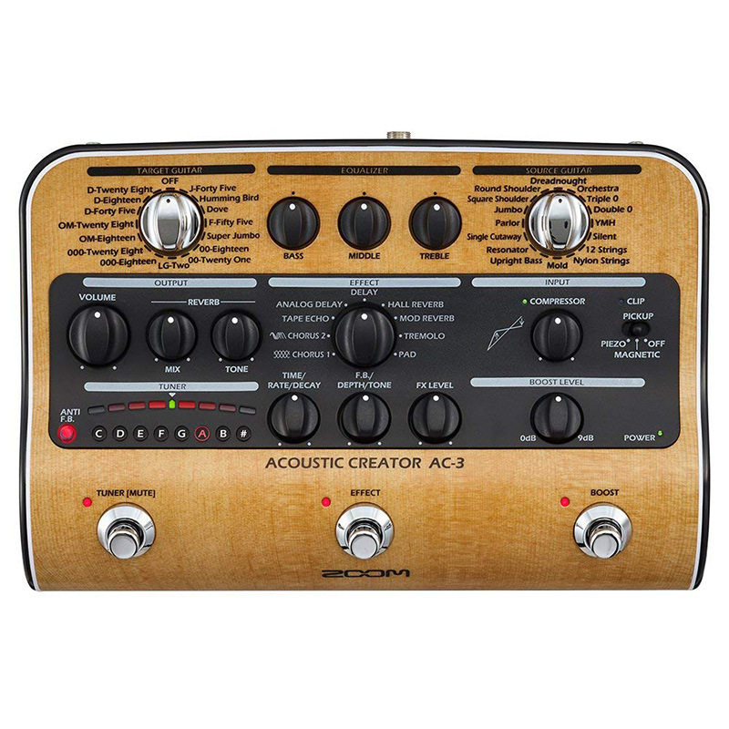 ZOOM AC-3 AC-2 原声民谣木吉他弹唱电箱琴延迟混响指弹效果器