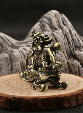 铜龙小摆件十二生肖龙吉祥物青龙摆设家居饰品铜器工艺品收藏