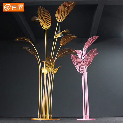 婚庆道具铁艺芭蕉树叶路引婚陈舞台布置礼列展饰装示店铺橱窗摆件