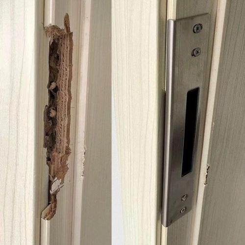 厂家挡片卧室木门锁槽损坏加长挡片包边专用修复锁扣板门锁导向片