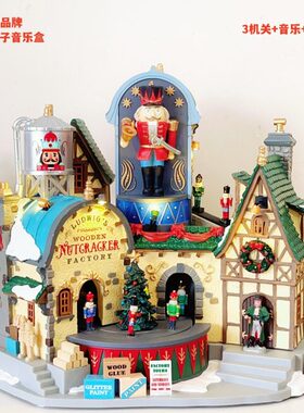 美国LEMAX胡桃夹子城堡房子音乐盒女生女友女神节生日礼物摆件