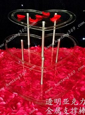 香槟三新款塔ED发光塔层心形酒L架烛台婚礼道具婚庆香槟杯塔架子