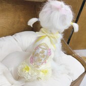 棉 狗裙子 玫瑰刺绣吊带蕾丝裙 宠物狗狗猫咪泰迪约克夏比熊夏季