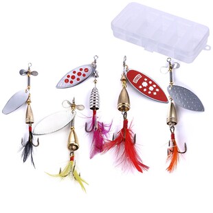 复合旋转亮片5枚组合盒装淡水海钓远投假饵翘嘴鲈鱼鳜鱼专杀套装