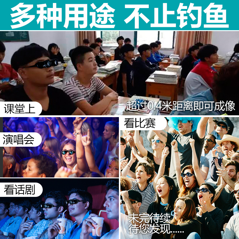 钓鱼望远镜高倍高清看漂神器看演唱会双筒头戴式近视眼镜夜视