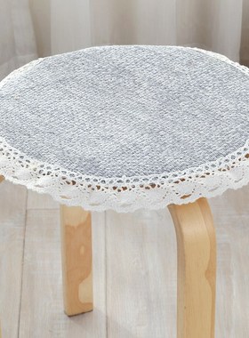 圆形灰色椅子垫四季通用防滑坐垫客厅圆垫圆凳餐椅垫圆凳子套薄款